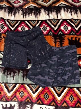 Women's Athletic Bike Shorts - Navy Speckle & Navy Camo - 2-Pack